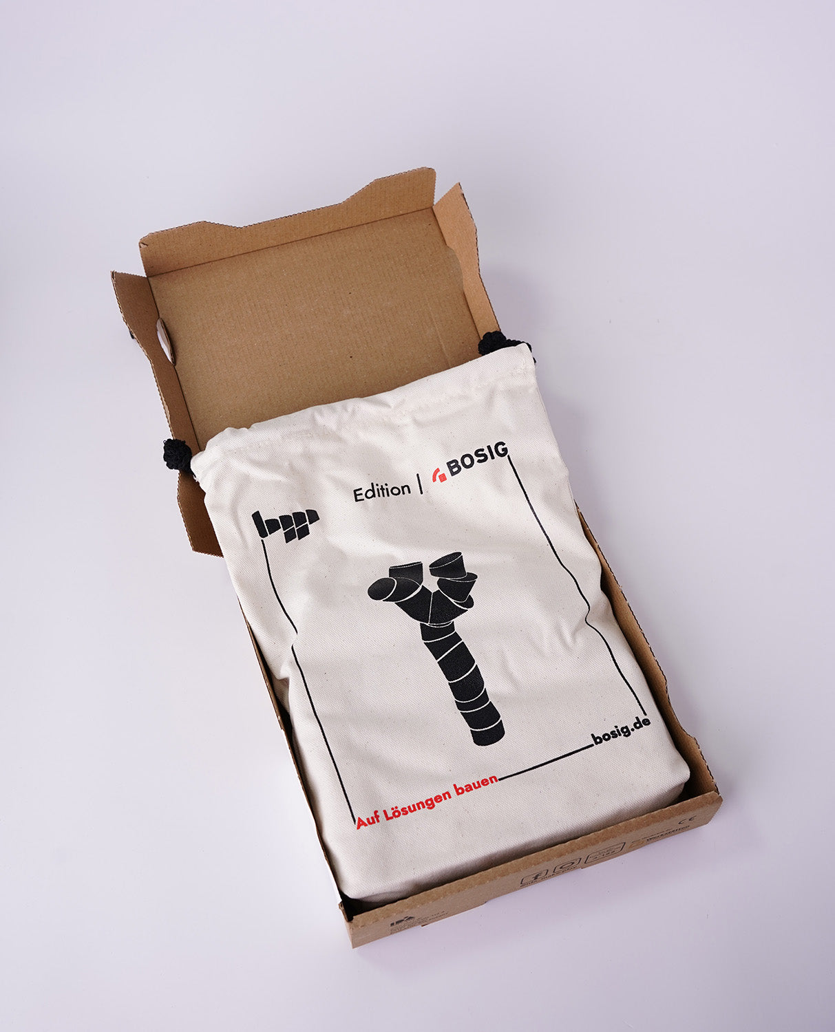 Baumwollbeutel Verpackungsbeispiel für die Firma Bosig